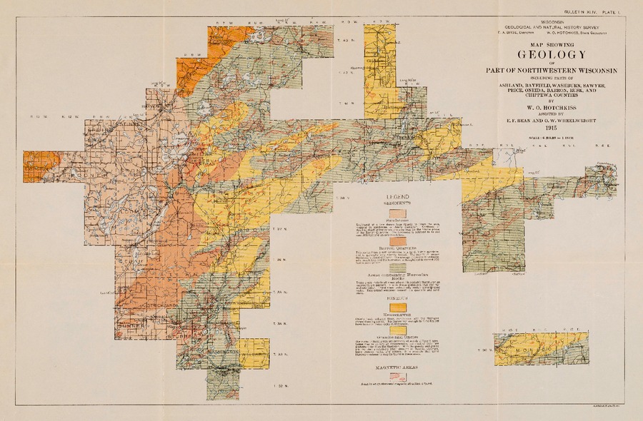 Wisconsin Geological & Natural History Survey » Plate 1: Map Showing 
